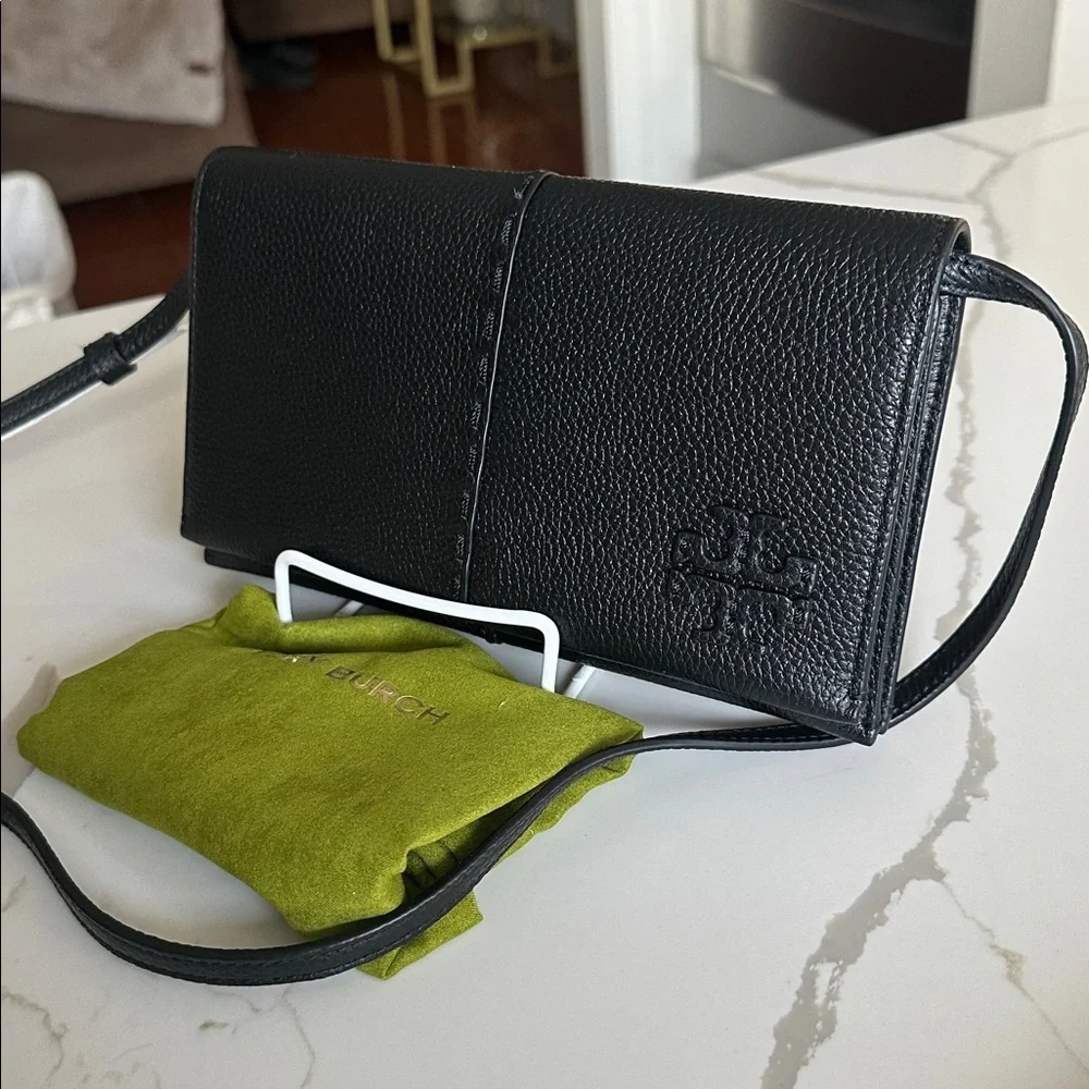 Tory Burch McGraw Pebble Leather Wallet Crossbody Clutch ~NWT~